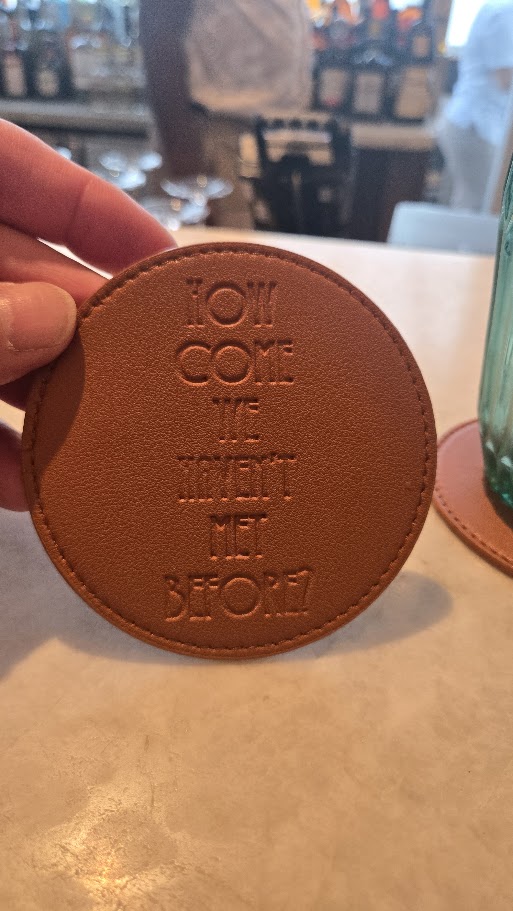 Mixed Company Stitched Leather Coaster