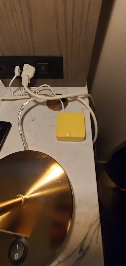 Yellow GL.iNet GL-MT300N-V2 Mango Nightstand Field Deployment